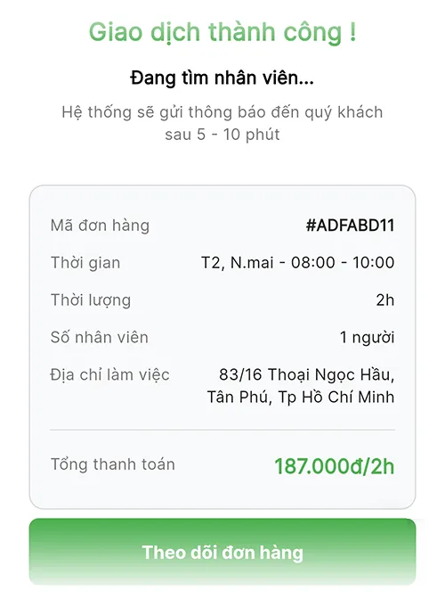 HOÀN TẤT & NHẬN THỢ